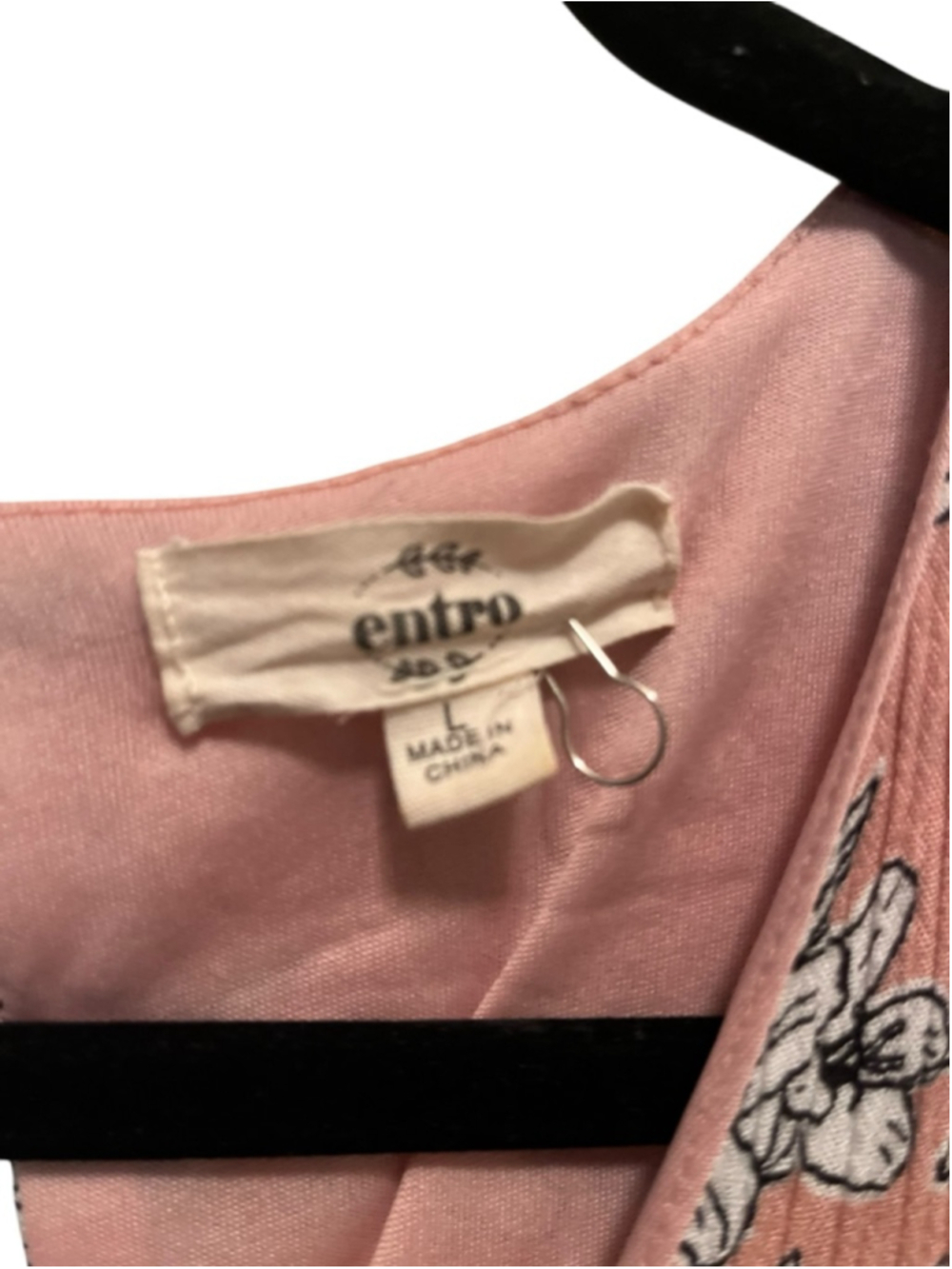 EUC Entro Pink Floral Wrap Romper Women’s Size Large - Picture 4 of 4